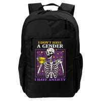 I DonT Have A Gender I Have Anxiety Non Binary Skeleton Backpack