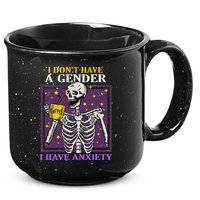 I DonT Have A Gender I Have Anxiety Non Binary Skeleton 15oz Campfire Ceramic Mug