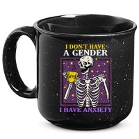 I DonT Have A Gender I Have Anxiety Non Binary Skeleton 15oz Campfire Ceramic Mug