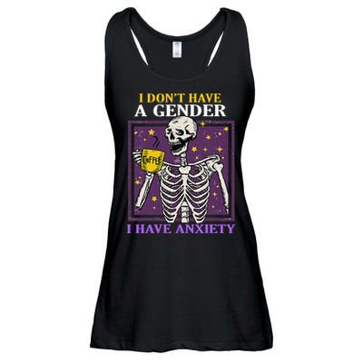 I DonT Have A Gender I Have Anxiety Non Binary Skeleton Ladies Essential Flowy Tank