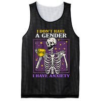 I DonT Have A Gender I Have Anxiety Non Binary Skeleton Mesh Reversible Basketball Jersey Tank