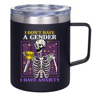 I DonT Have A Gender I Have Anxiety Non Binary Skeleton 12oz Stainless Steel Coffee Mug