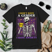 I DonT Have A Gender I Have Anxiety Non Binary Skeleton Premium T-Shirt