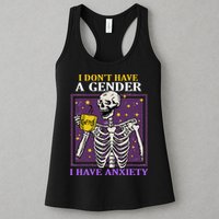 I DonT Have A Gender I Have Anxiety Non Binary Skeleton Womens Tank Top