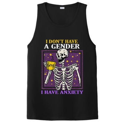 I DonT Have A Gender I Have Anxiety Non Binary Skeleton PosiCharge Competitor Tank