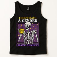 I DonT Have A Gender I Have Anxiety Non Binary Skeleton Tank Top