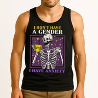 I DonT Have A Gender I Have Anxiety Non Binary Skeleton Tank Top