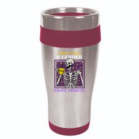 I DonT Have A Gender I Have Anxiety Non Binary Skeleton 16oz Travel Tumbler