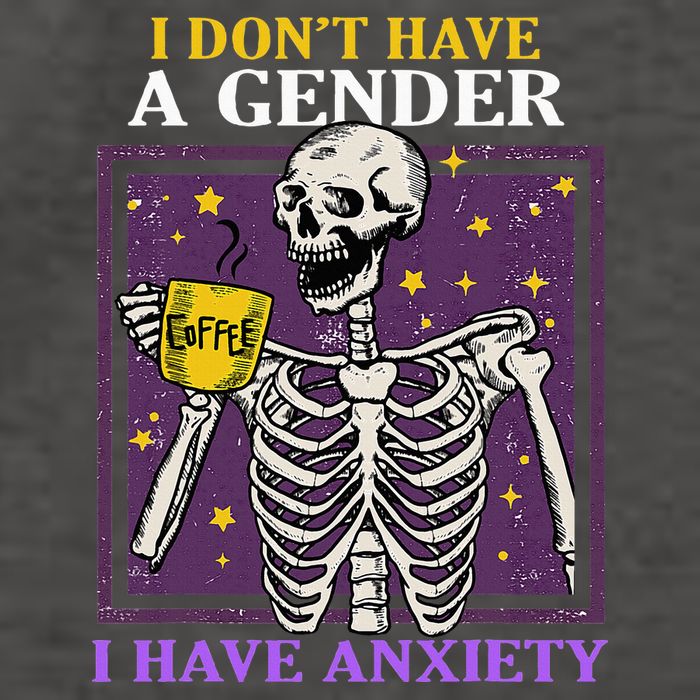 I DonT Have A Gender I Have Anxiety Non Binary Skeleton Vector Backpack