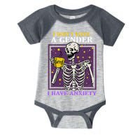 I DonT Have A Gender I Have Anxiety Non Binary Skeleton Infant Baby Jersey Bodysuit