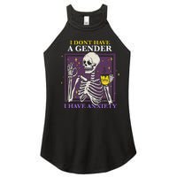 I DonT Have A Gender I Have Anxiety Nonbinary Enby Skeleton Women’s Perfect Tri Rocker Tank