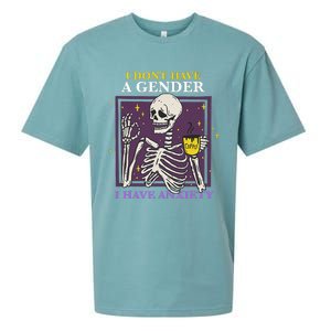 I DonT Have A Gender I Have Anxiety Nonbinary Enby Skeleton Sueded Cloud Jersey T-Shirt