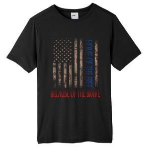 Independence Day Home Of The Free Because Of The Brave Gift Tall Fusion ChromaSoft Performance T-Shirt