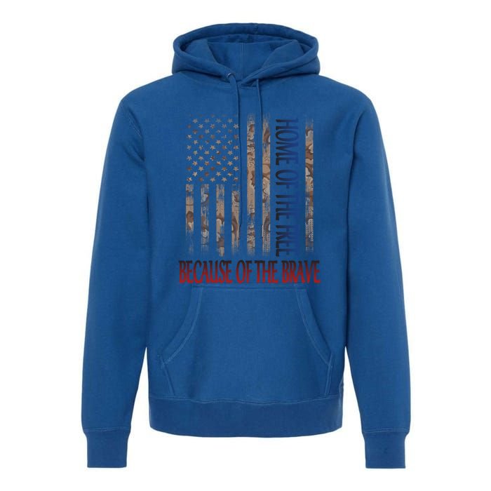 Independence Day Home Of The Free Because Of The Brave Gift Premium Hoodie