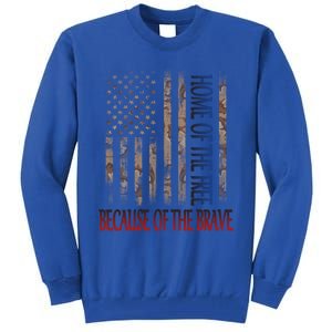 Independence Day Home Of The Free Because Of The Brave Gift Tall Sweatshirt