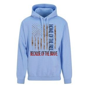 Independence Day Home Of The Free Because Of The Brave Gift Unisex Surf Hoodie