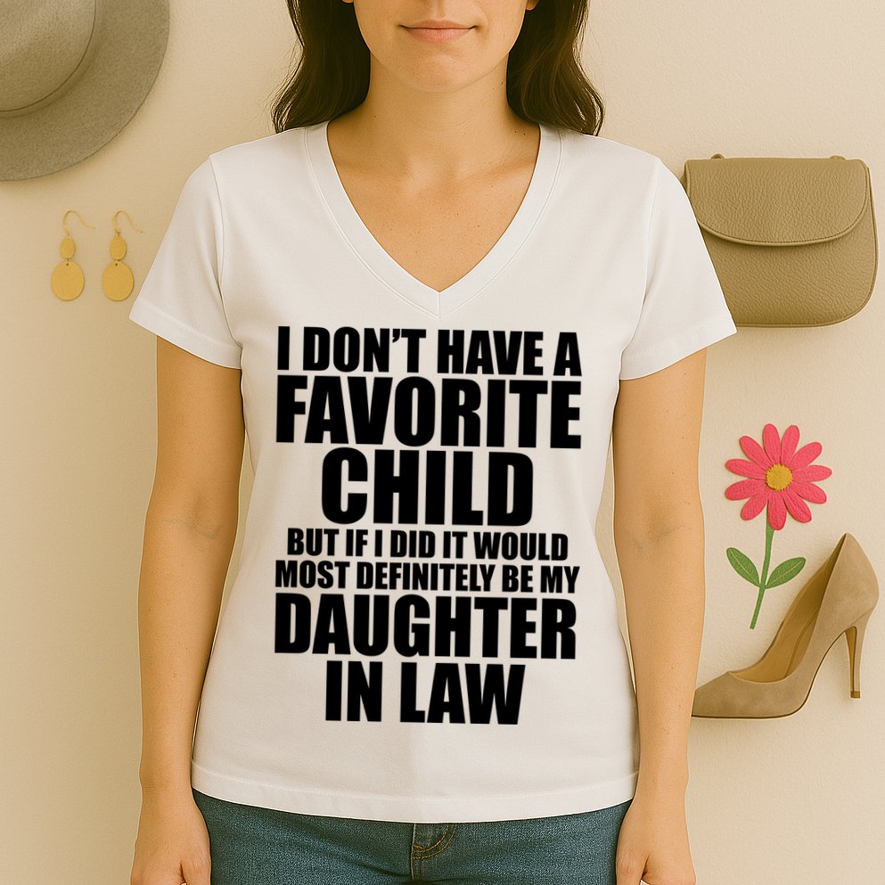 I Dont Have A Favorite Child Funny Daughter In Law Women's V-Neck T-Shirt
