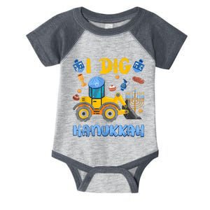 I Dig Hanukkah Excavator Construction Toddler  Boys Gift Infant Baby Jersey Bodysuit