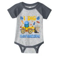 I Dig Hanukkah Excavator Construction Toddler  Boys Gift Infant Baby Jersey Bodysuit