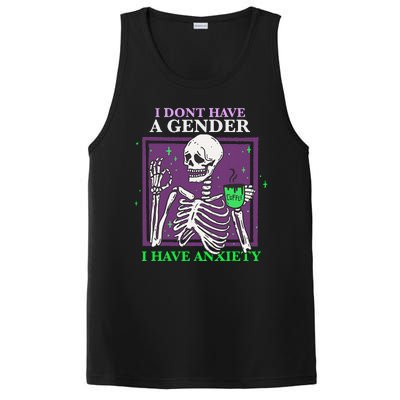 I Dont Have A Gender I Have Anxiety Skeleton Pride PosiCharge Competitor Tank