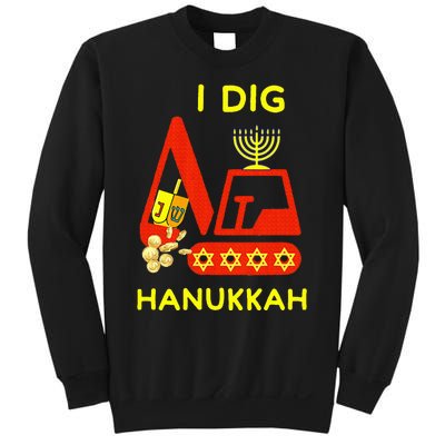 I Dig Hanukkah Crane Construction Chanukah Pajamas Sweatshirt