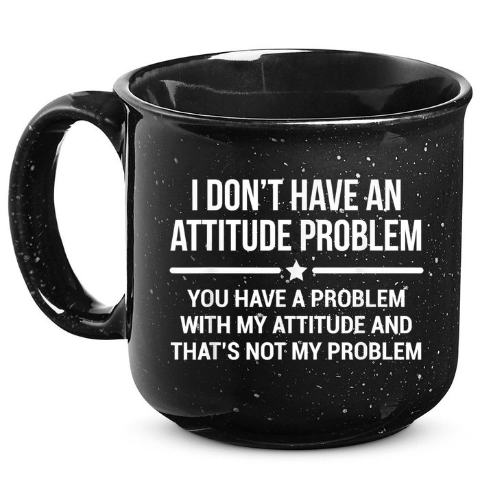 I Don't Have An Attitude Problem Funny Sarcasm 15oz Campfire Ceramic Mug