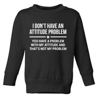 I Don't Have An Attitude Problem Funny Sarcasm Toddler Sweatshirt