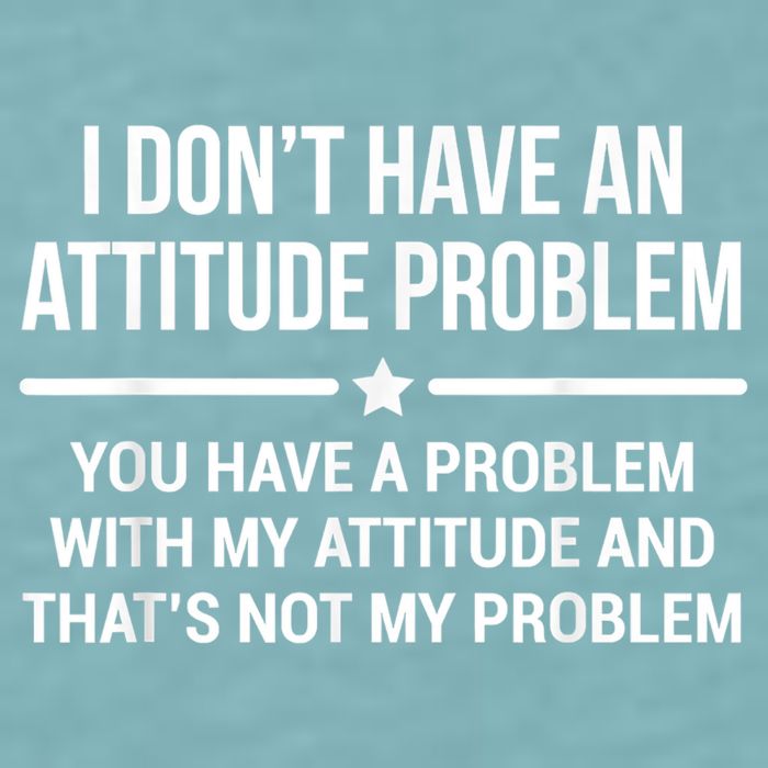 I Don't Have An Attitude Problem Funny Sarcasm Sueded Cloud Jersey T-Shirt