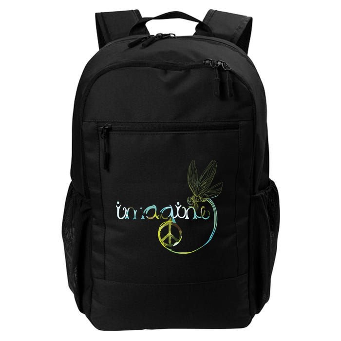 Imagine Dragonfly Hippie Peace Sign Tie Dye Free Spirited Backpack