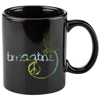 Imagine Dragonfly Hippie Peace Sign Tie Dye Free Spirited 11oz C Handle Ceramic Mug