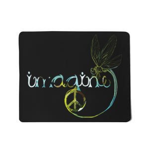 Imagine Dragonfly Hippie Peace Sign Tie Dye Free Spirited Mousepad