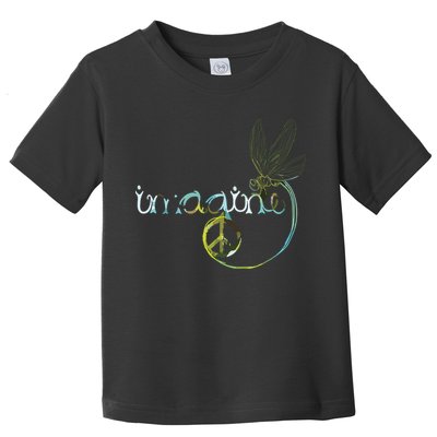 Imagine Dragonfly Hippie Peace Sign Tie Dye Free Spirited Toddler T-Shirt