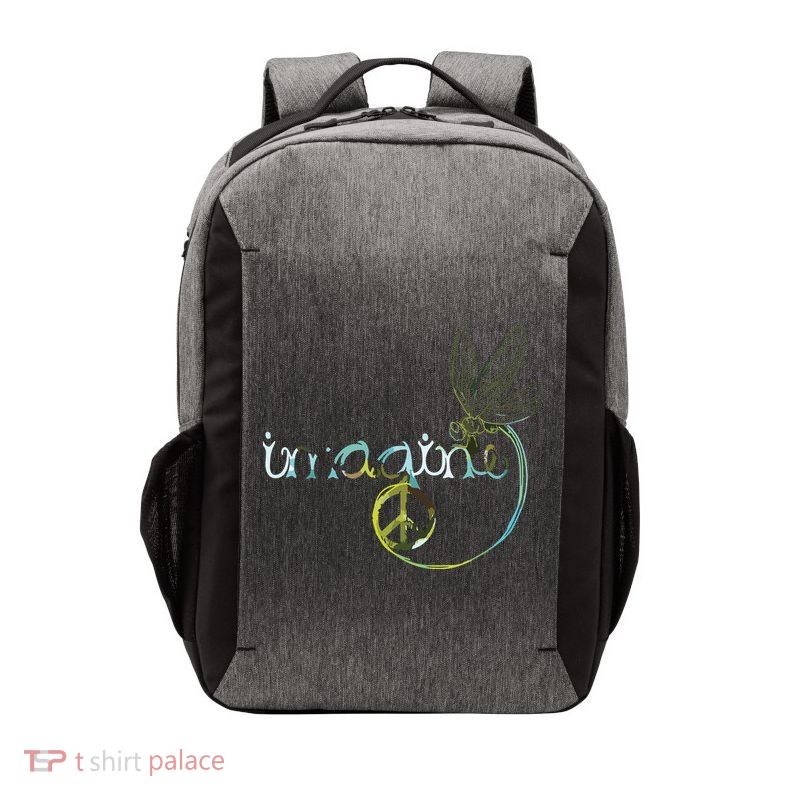 Imagine Dragonfly Hippie Peace Sign Tie Dye Free Spirited Vector Backpack
