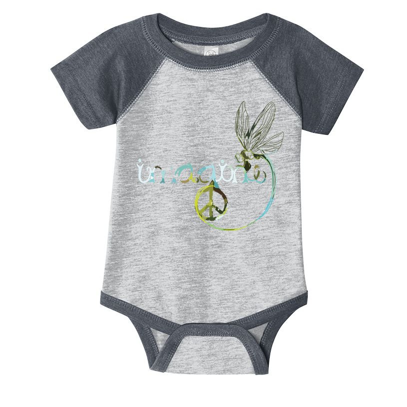 Imagine Dragonfly Hippie Peace Sign Tie Dye Free Spirited Infant Baby Jersey Bodysuit
