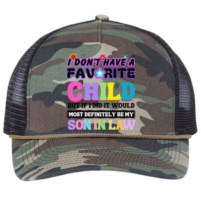 I DonT Have A Favorite Child Son In Law Retro Rope Trucker Hat Cap