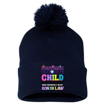 I DonT Have A Favorite Child Son In Law Pom Pom 12in Knit Beanie