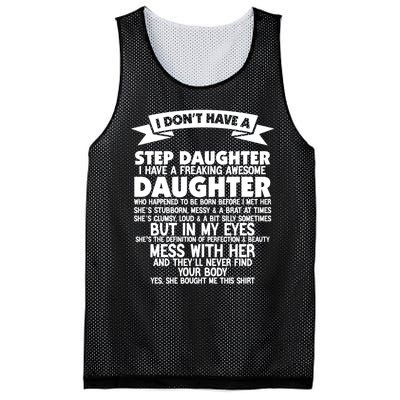 I DONT HAVE A STEPDAUGHTER I HAVE A FREAKING AWESOME DAUGHTER Mesh Reversible Basketball Jersey Tank