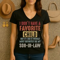 I Don't Have A Favorite Child But If I Did It Would Most Definitely Be My SON IN Women's V-Neck T-Shirt