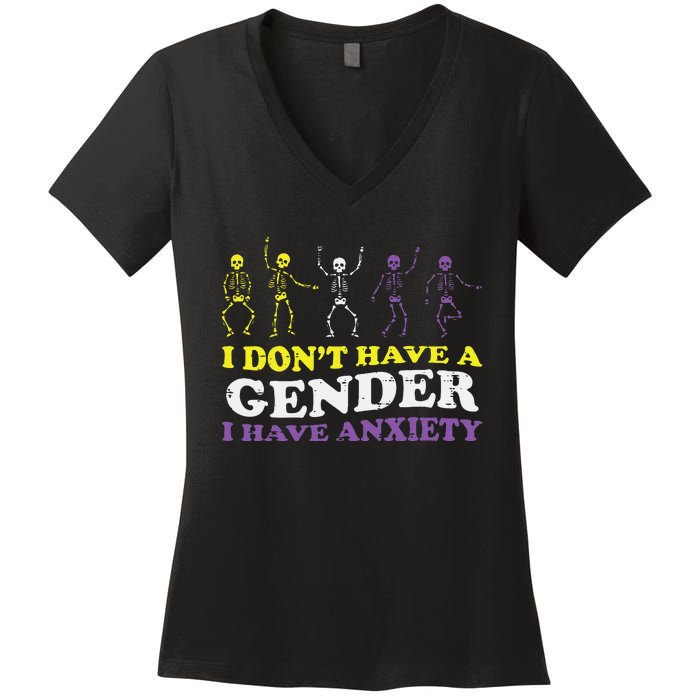 I Dont Have Gender Enby Pride Flag Lgbtq Women's V-Neck T-Shirt