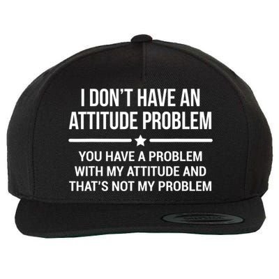 I Don't Have An Attitude Problem Funny Sarcasm Tee Wool Snapback Cap