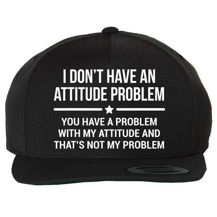 I Don't Have An Attitude Problem Funny Sarcasm Tee Wool Snapback Cap