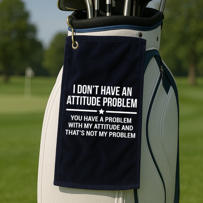 I Don't Have An Attitude Problem Funny Sarcasm Tee Golf Towel