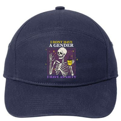 I DonT Have A Gender I Have Anxiety Enby Skeleton 7-Panel Snapback Hat