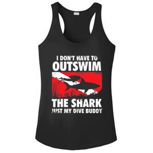 I Don't Have To Outswim The Shark - Scuba Diving Buddy Diver Ladies PosiCharge Competitor Racerback Tank