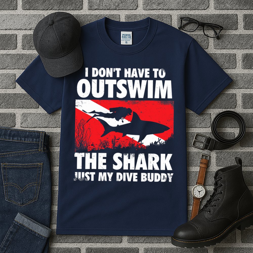 I Don't Have To Outswim The Shark - Scuba Diving Buddy Diver Tall T-Shirt