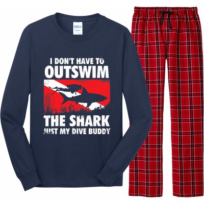 I Don't Have To Outswim The Shark - Scuba Diving Buddy Diver Long Sleeve Pajama Set