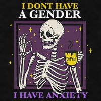 I DonT Have A Gender I Have Anxiety Nonbinary Enby Skeleton Ladies PosiCharge Tri-Blend Wicking Tank