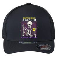 I DonT Have A Gender I Have Anxiety Nonbinary Enby Skeleton Flexfit Unipanel Trucker Cap
