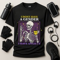 I DonT Have A Gender I Have Anxiety Nonbinary Enby Skeleton Performance Shirt