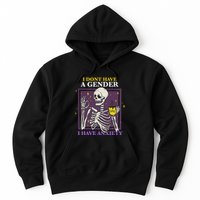 I DonT Have A Gender I Have Anxiety Nonbinary Enby Skeleton Hoodie